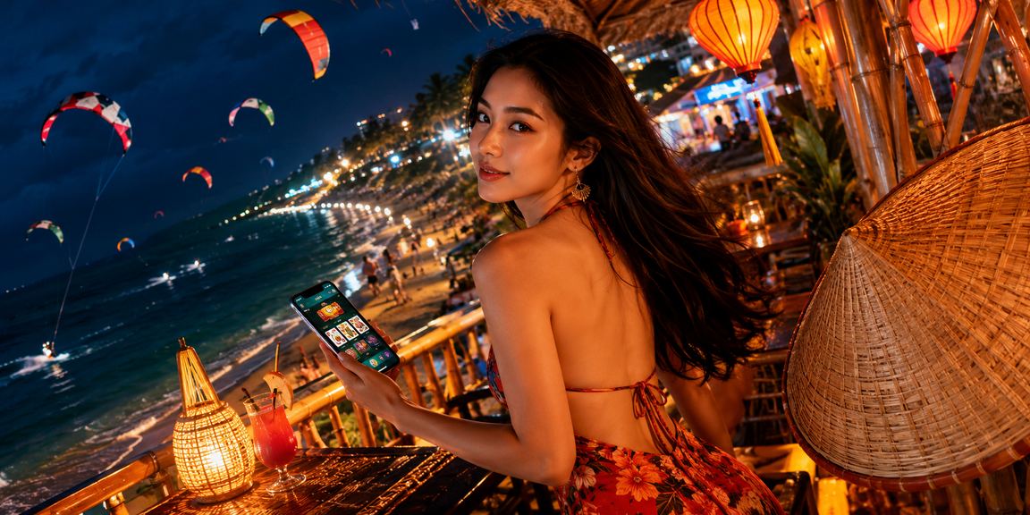 Người dùng tại Mũi Né theo dõi kết quả cá cược và kiểm tra giải thưởng trên điện thoại